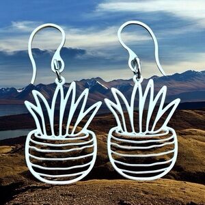🆕 Cactus Plant Laser Etched Earrings Stainless Steel